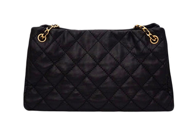 Authentic Chanel Black Calfskin Modern Quilted Tote