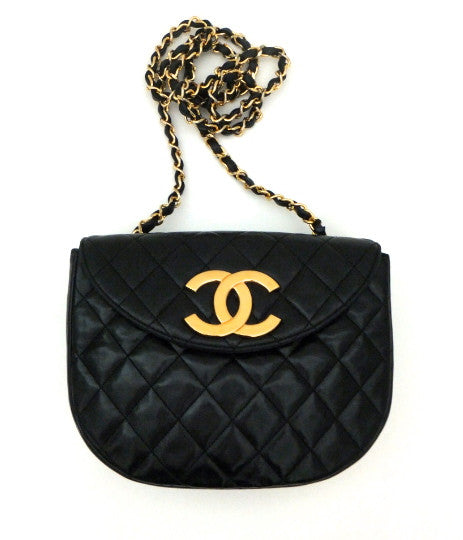 SOLD) genuine pre-owned Chanel 1980s vintage half moon flap – Deluxe Life  Collection