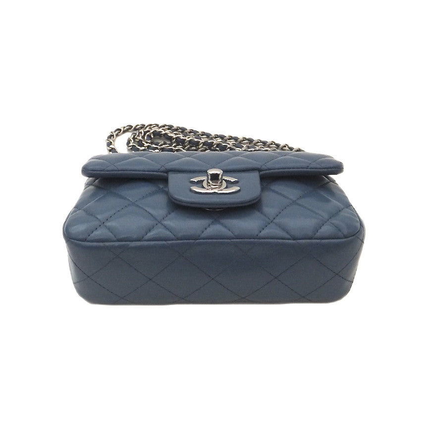 Authentic Chanel Blue Quilted Mini 2.55 Flapover