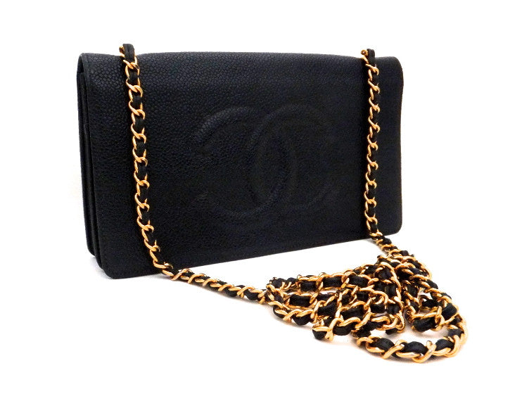 Authentic Chanel Black Caviar Wallet On Chain (WOC) – Classic Coco Authentic  Vintage Luxury