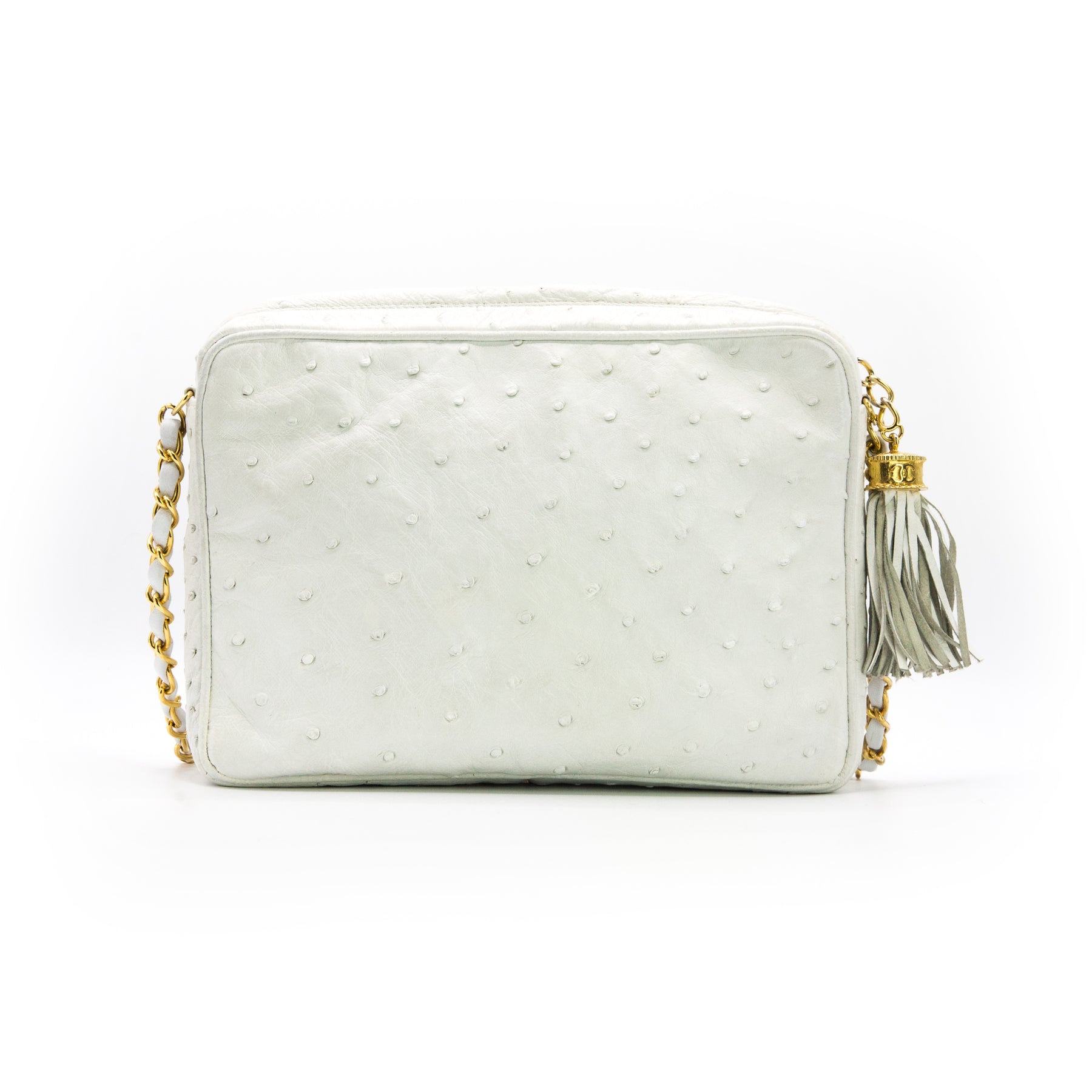 Only 855.00 usd for Chanel Vintage White Ostrich Camera Bag Online at the  Shop