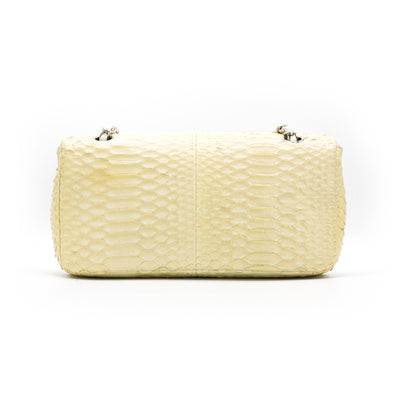 Chanel Bone White Python 2.55 10” Single Flap Bag