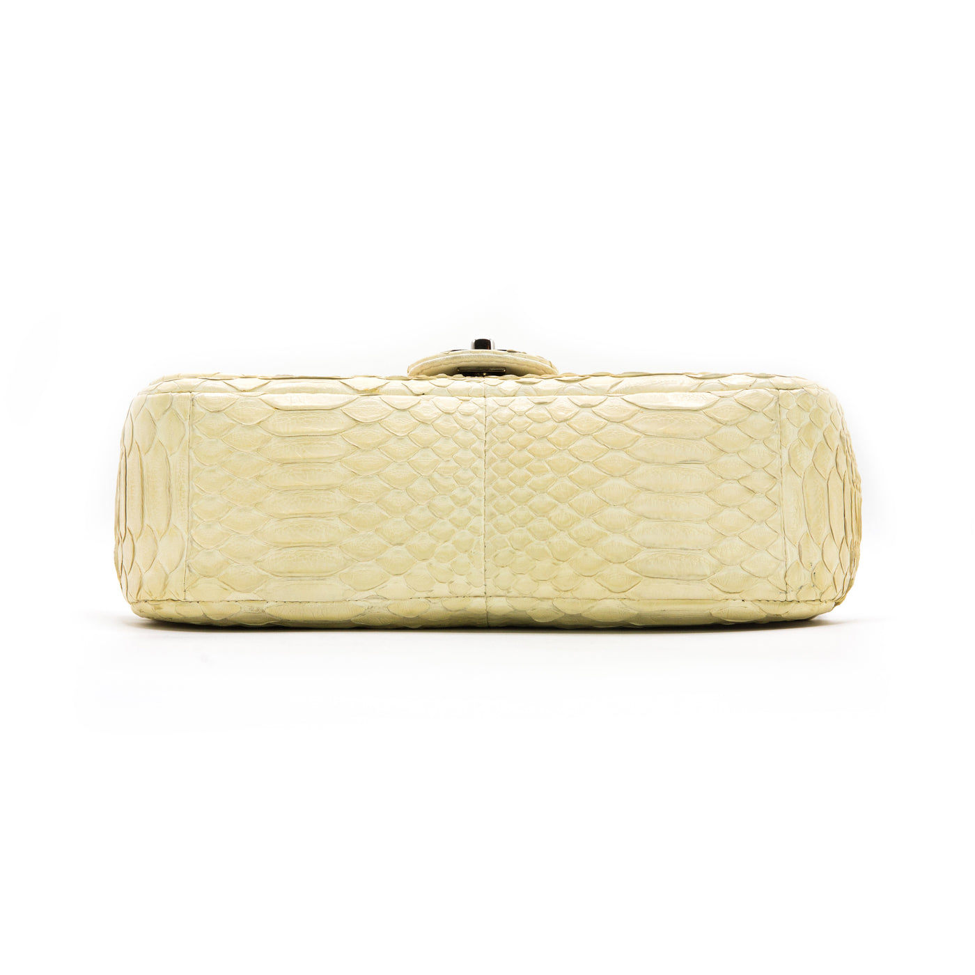 Chanel Bone White Python 2.55 10” Single Flap Bag