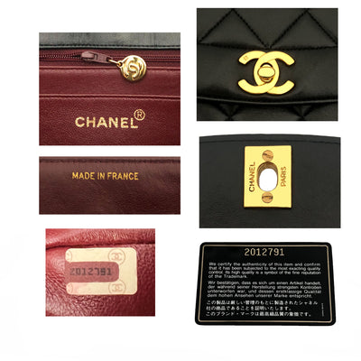 Chanel Vintage Black Lambskin Medium Diana Flap Bag