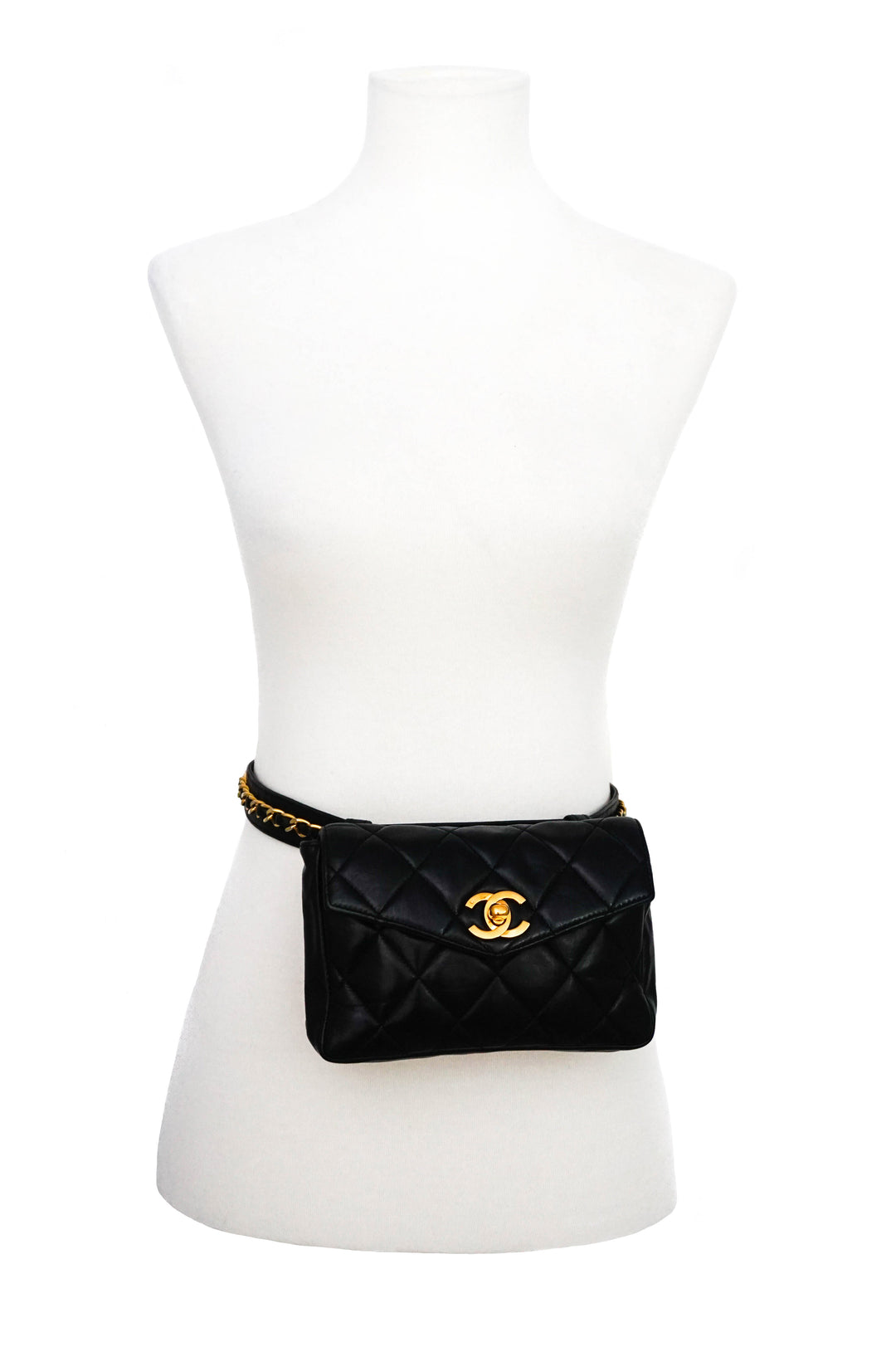 Fanny Pack Chanel Staff Bag Chanel Vintage Black Lambskin Belt Bag