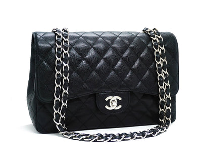Chanel Black Caviar Single Flap Jumbo