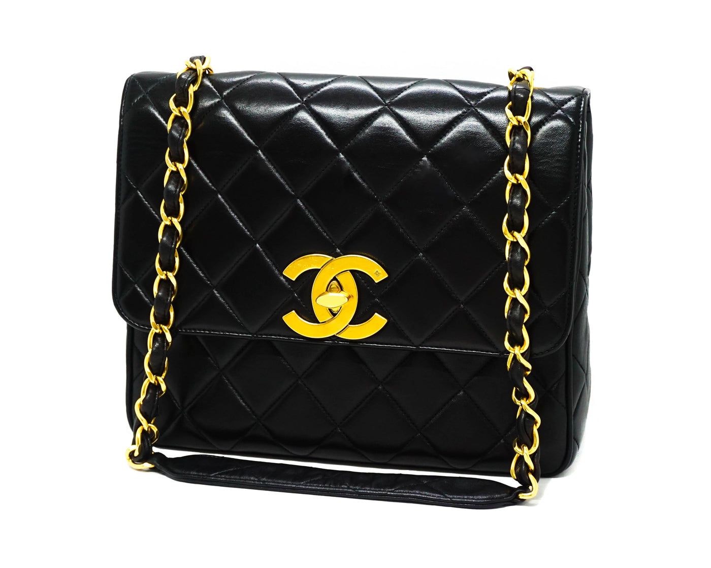 Chanel Vintage Rare Black Lambskin XL CC Flap Bag – Classic Coco