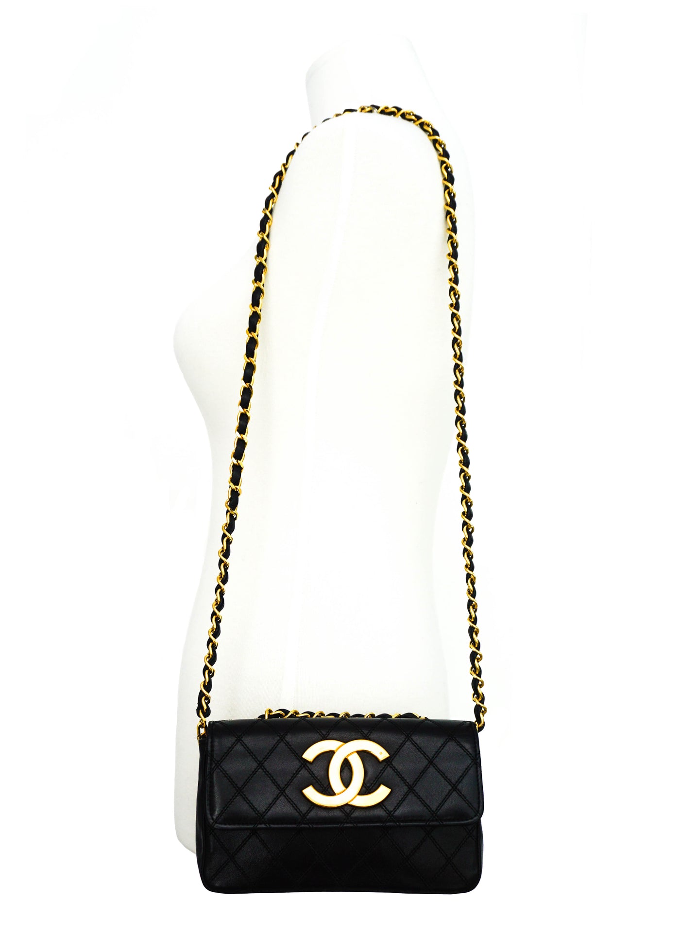 Chanel Vintage Rare Black Lambskin XL CC Mini Flap Bag – Classic Coco  Authentic Vintage Luxury