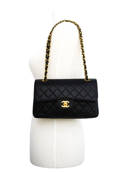 Chanel Vintage Black Caviar Small Classic Flap Bag
