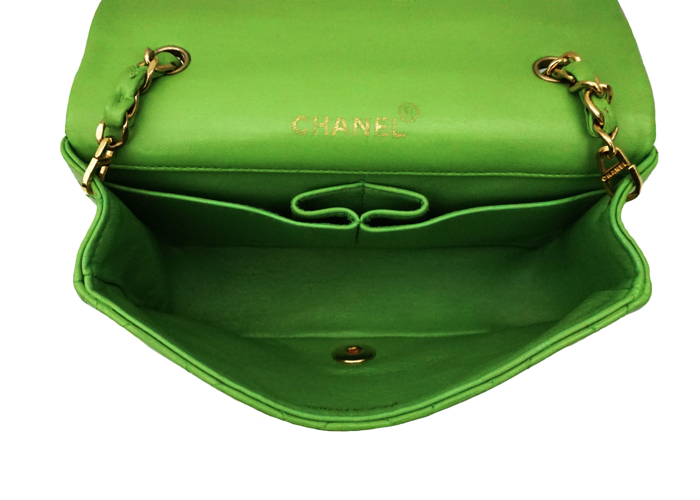 Chanel Vintage Lime Green Lambskin Classic Mini Flap Bag – Classic Coco  Authentic Vintage Luxury