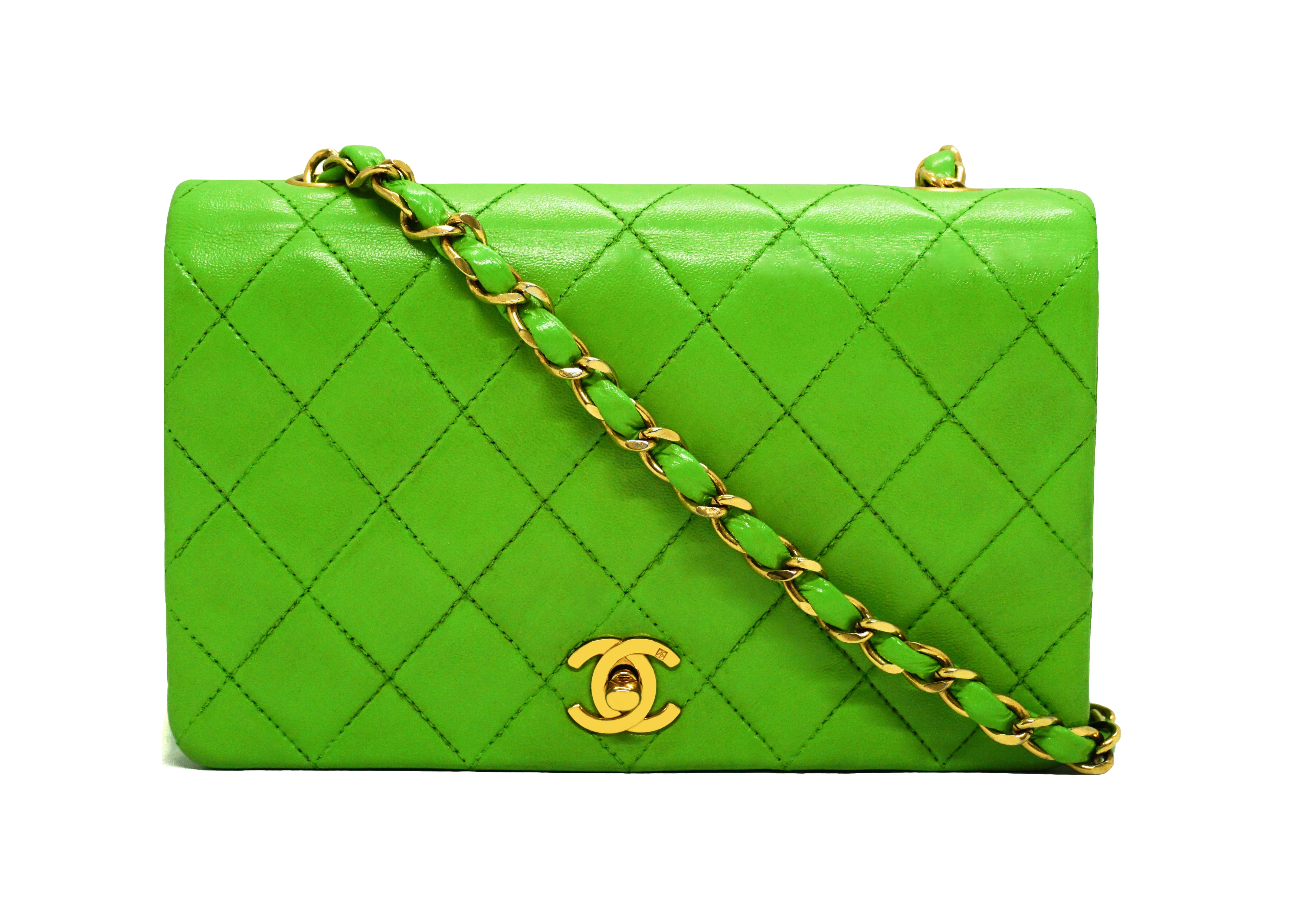 Chanel Lime Green Butterfly Classic Flap Bag – Ladybag International