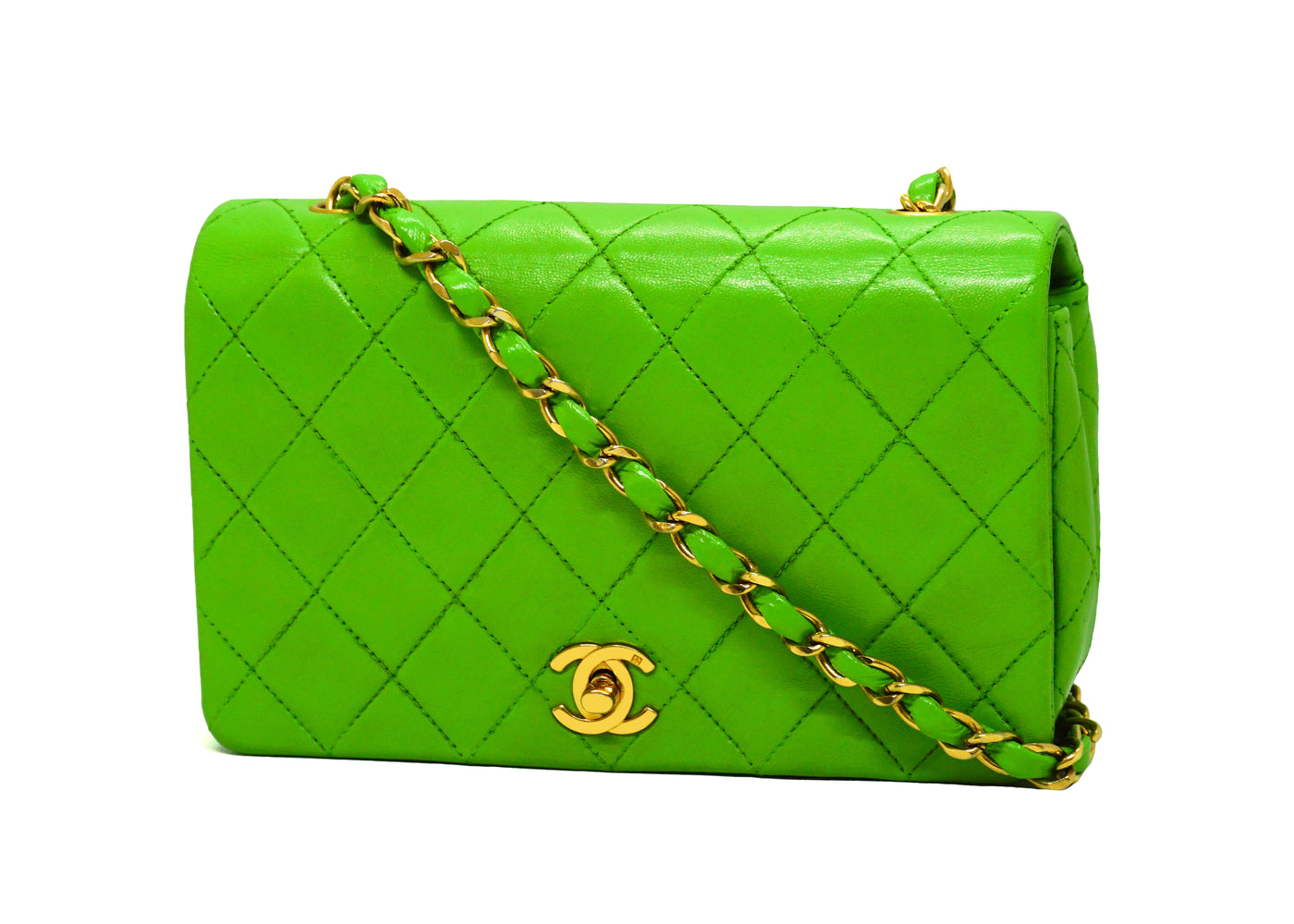 Chanel Vintage Lime Green Lambskin Classic Mini Flap Bag – Classic