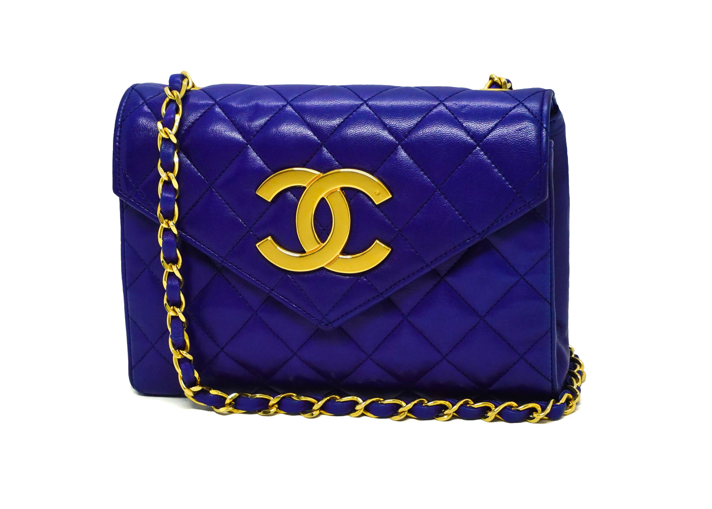 Chanel Vintage Rare Royal Blue Envelope Flap Bag – Classic Coco Authentic  Vintage Luxury