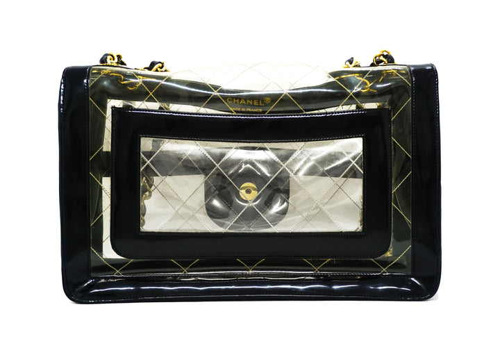 Chanel Vintage Rare Patent & PVC Maxi Jumbo – Classic Coco