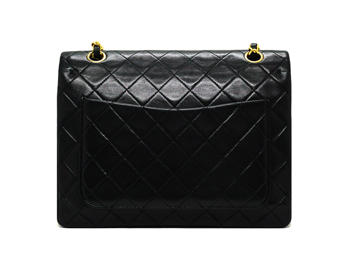 Chanel Vintage Black Lambskin Large Classic 2.55 Flap Bag
