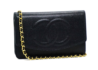Chanel Vintage Black Caviar Wallet on Chain (WOC)