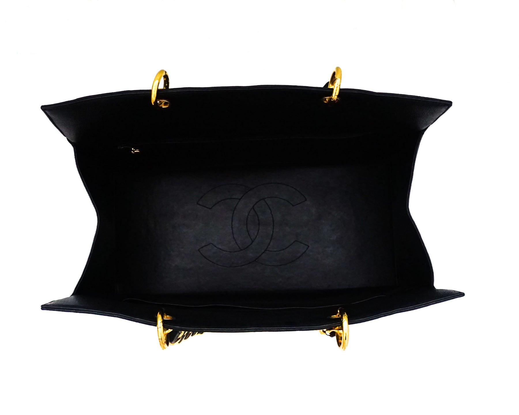 Chanel GST XL, Black Caviar with Gold Hardware, Preowned in Box WA001