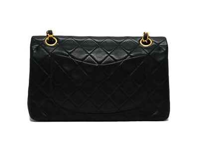 Chanel Vintage Black Lambskin Small Classic 2.55 9” Flap Bag
