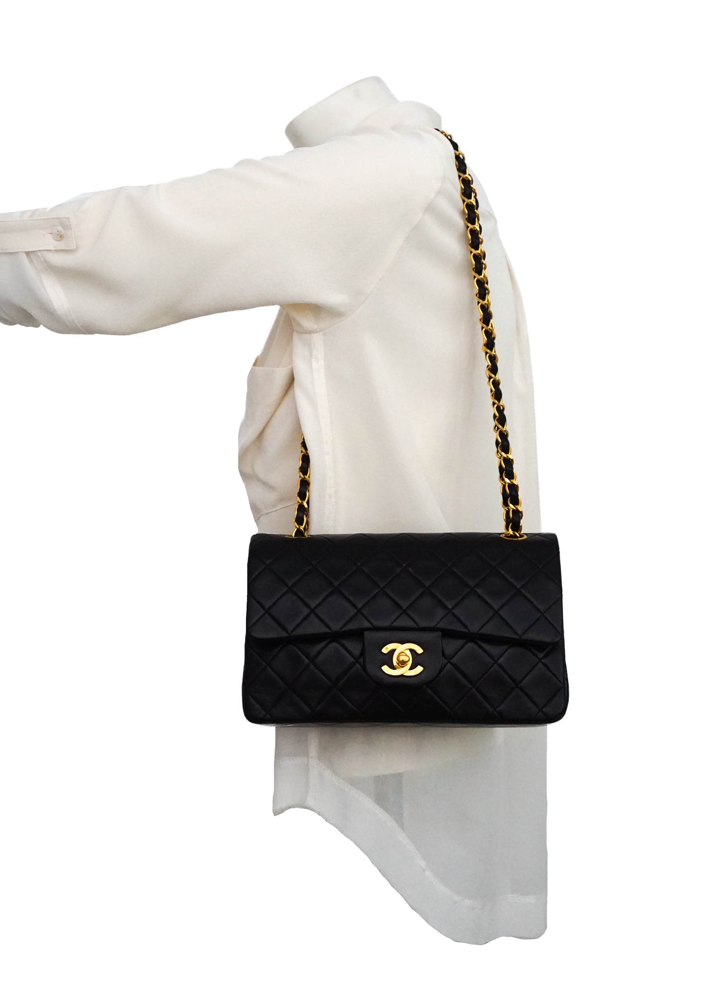 Chanel Vintage Rare Black Lambskin XL CC Mini Flap Bag – Classic
