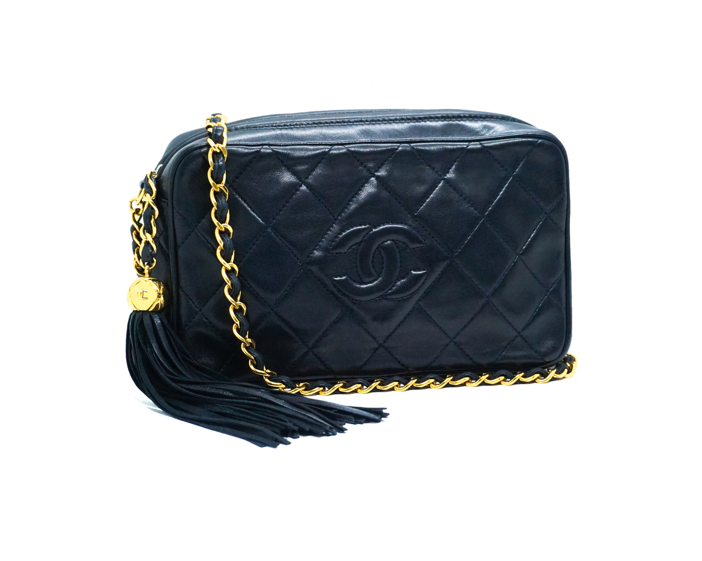 chanel camera bag quilted lambskin