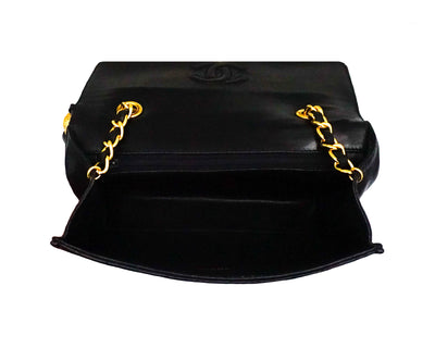 Chanel Vintage Rare Black Lambskin Mini Flap Bag