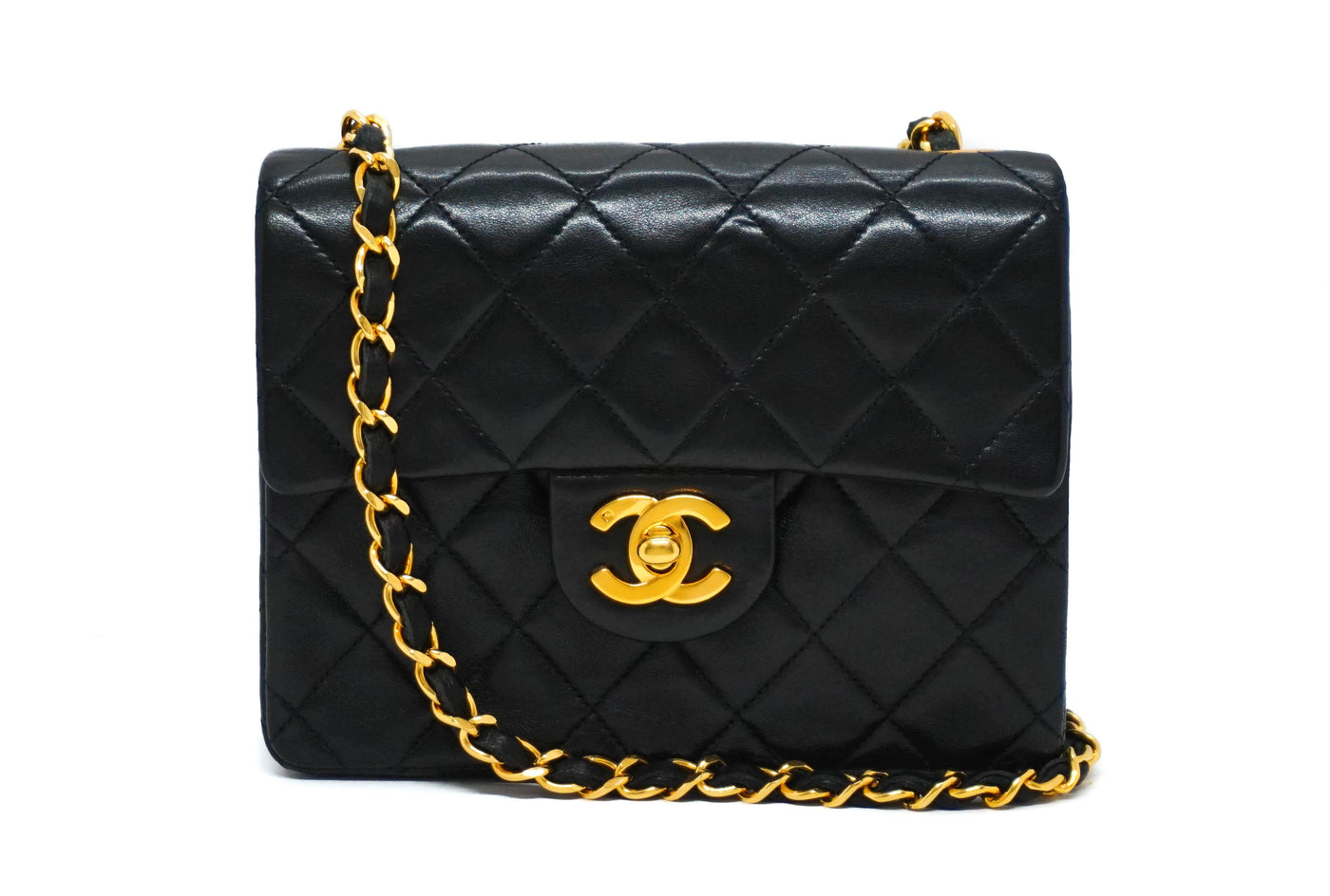 Chanel Vintage Black Lambskin Classic 2.55 Mini Flap Bag