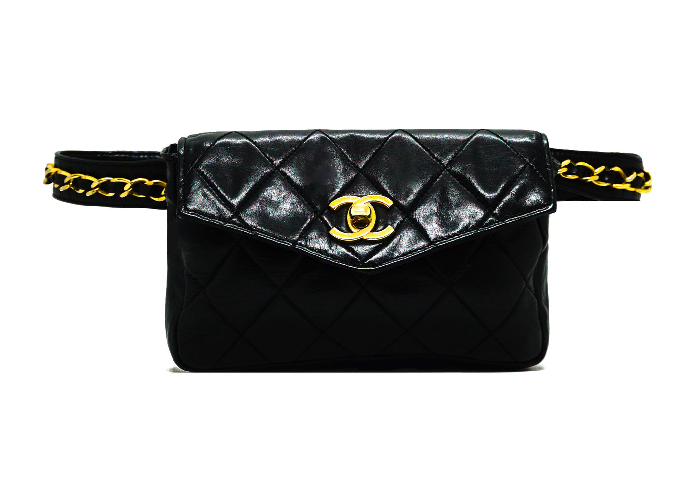 Chanel Vintage Black Lambskin Belt Bag – Classic Coco Authentic