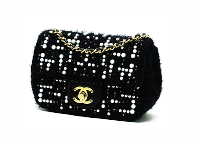 Chanel Rare Tweed Cosmos Pearl Mini Flap Bag