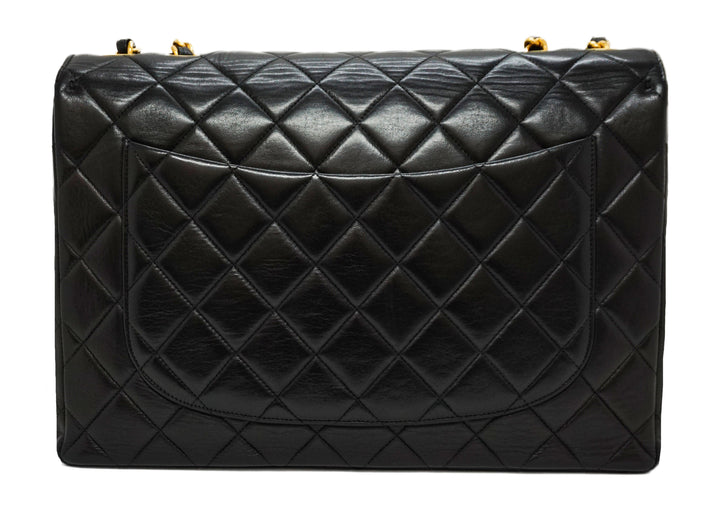 Chanel Vintage Black Lambskin Single Flap Jumbo – Classic Coco