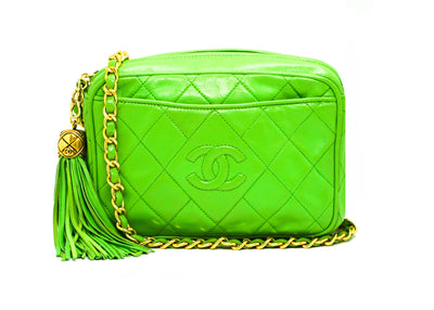 Chanel Vintage Green Rare Lambskin Camera Bag