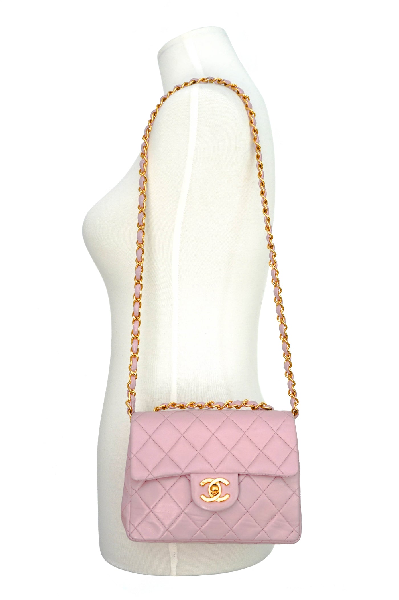 Chanel Pink Quilted Lambskin Mini Classic Flap Bag Light Gold Hardware,  2023 Available For Immediate Sale At Sotheby's