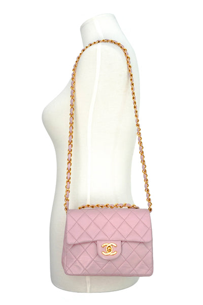 Chanel Vintage Pink Lambskin Classic 2.55 Mini Flap Bag