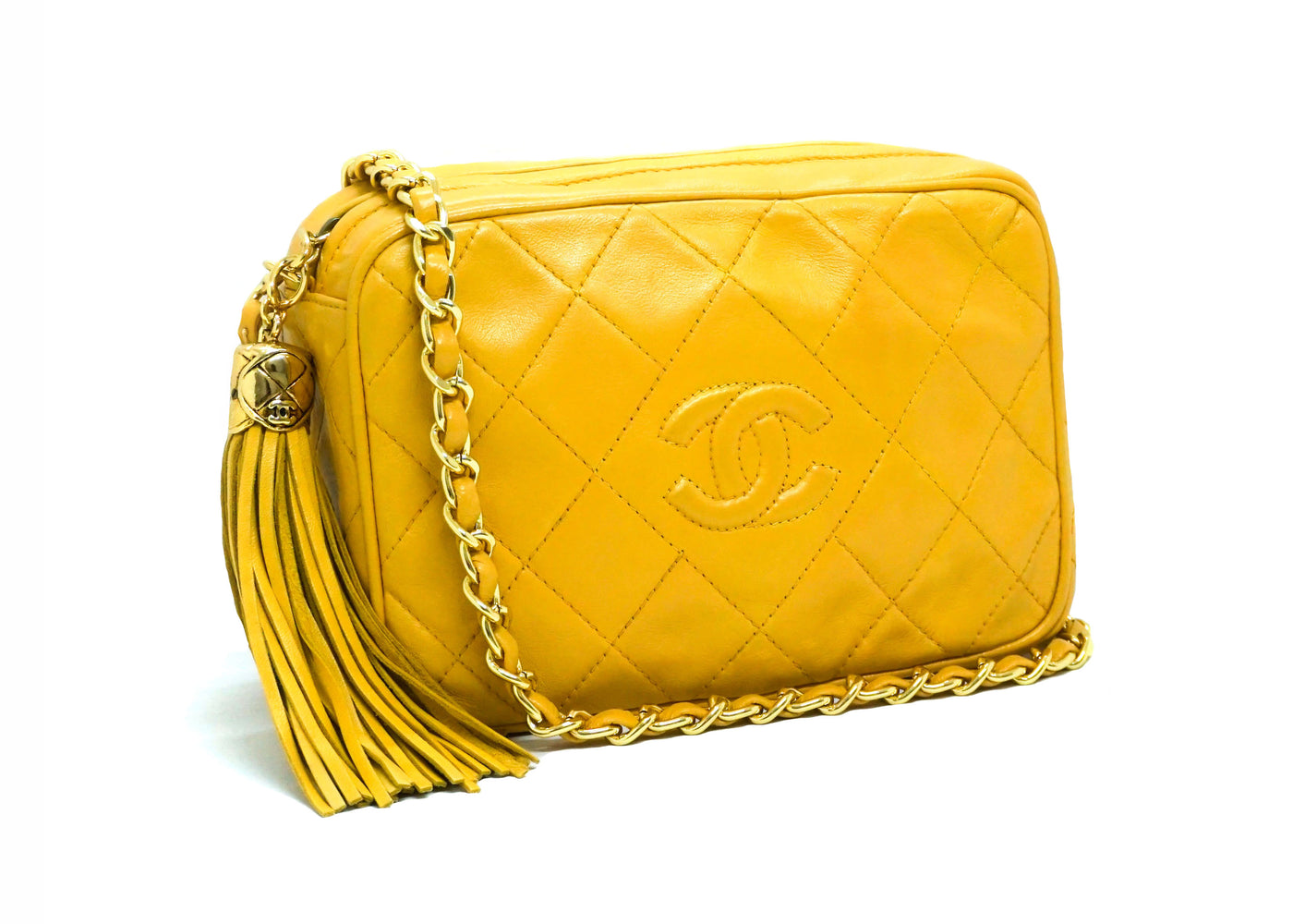 Chanel Vintage Yellow Rare Lambskin Camera Bag – Classic Coco Authentic  Vintage Luxury