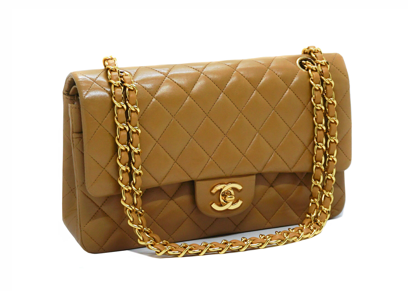 Chanel Vintage Tall Medium Classic Double Flap Bag 24k GHW