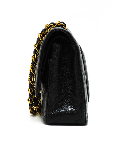 Chanel Vintage Black Caviar Medium Classic 2.55 10” Flap Bag