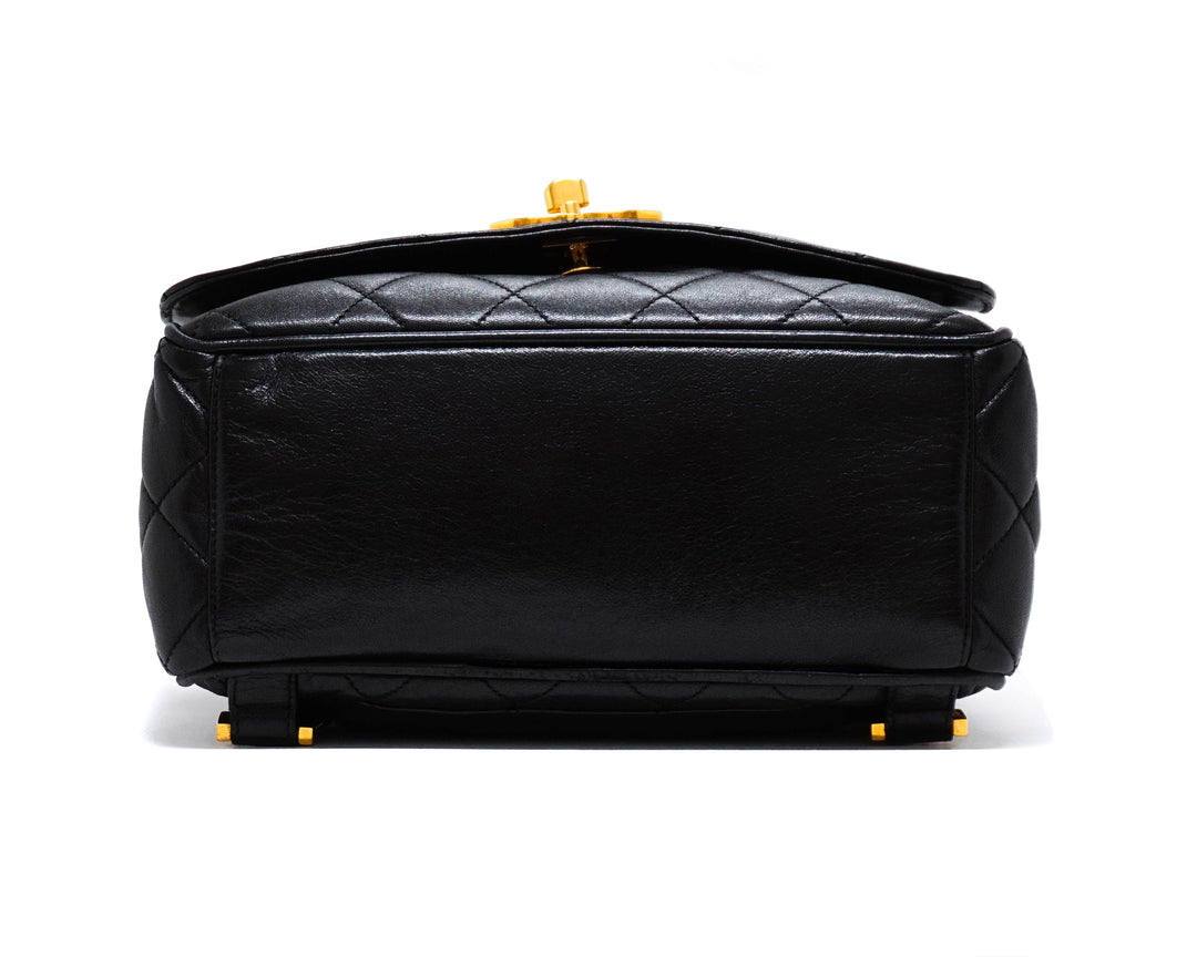 Chanel Vintage Black Lambskin Rare Backpack
