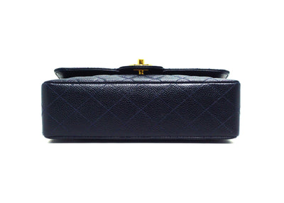 Chanel Vintage Navy Caviar Small Classic Double Flap Bag