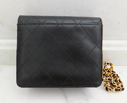 Authentic Chanel Black Vintage Mini 2.55 Flapover