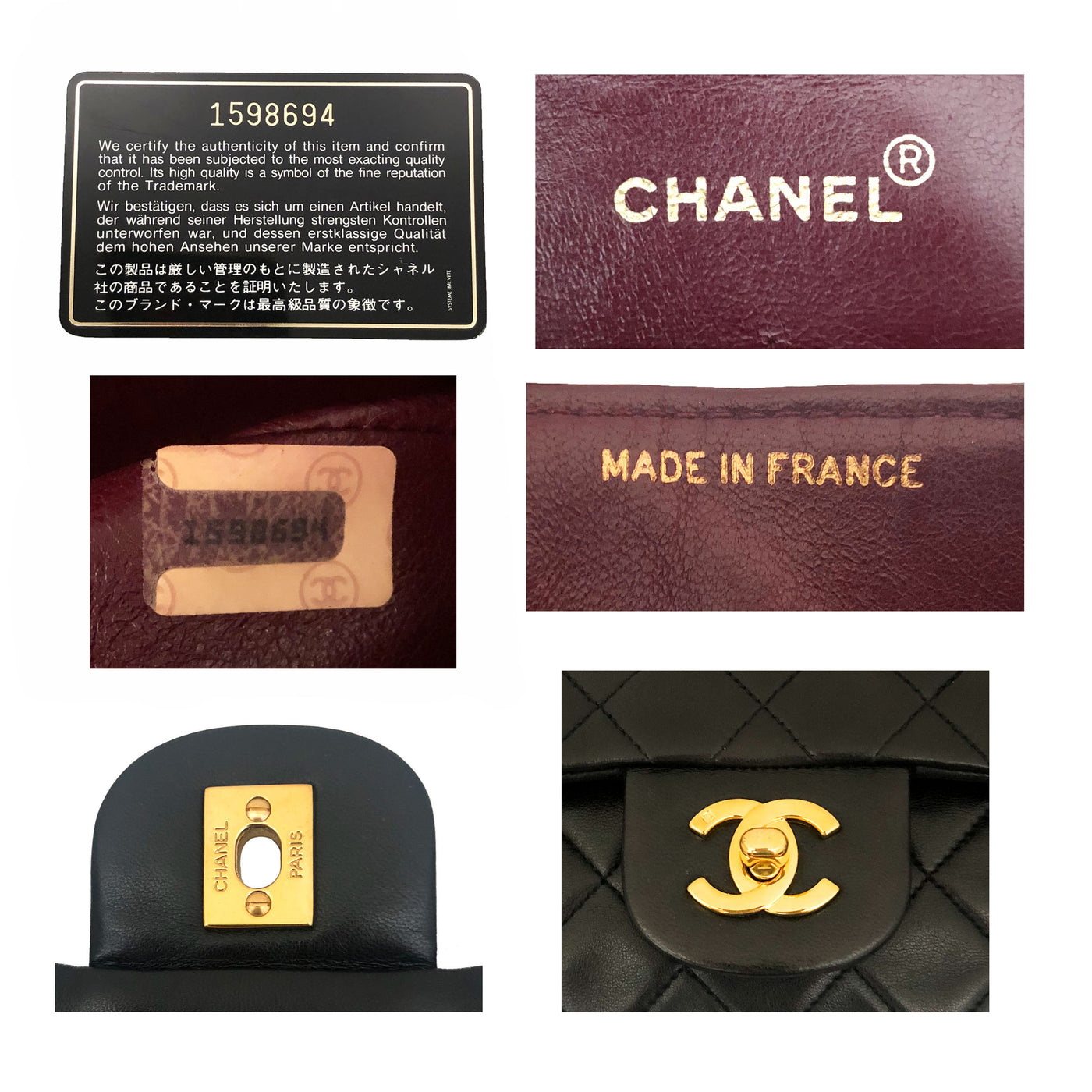 Chanel Vintage Black Lambskin Turnlock Classic Single Flap