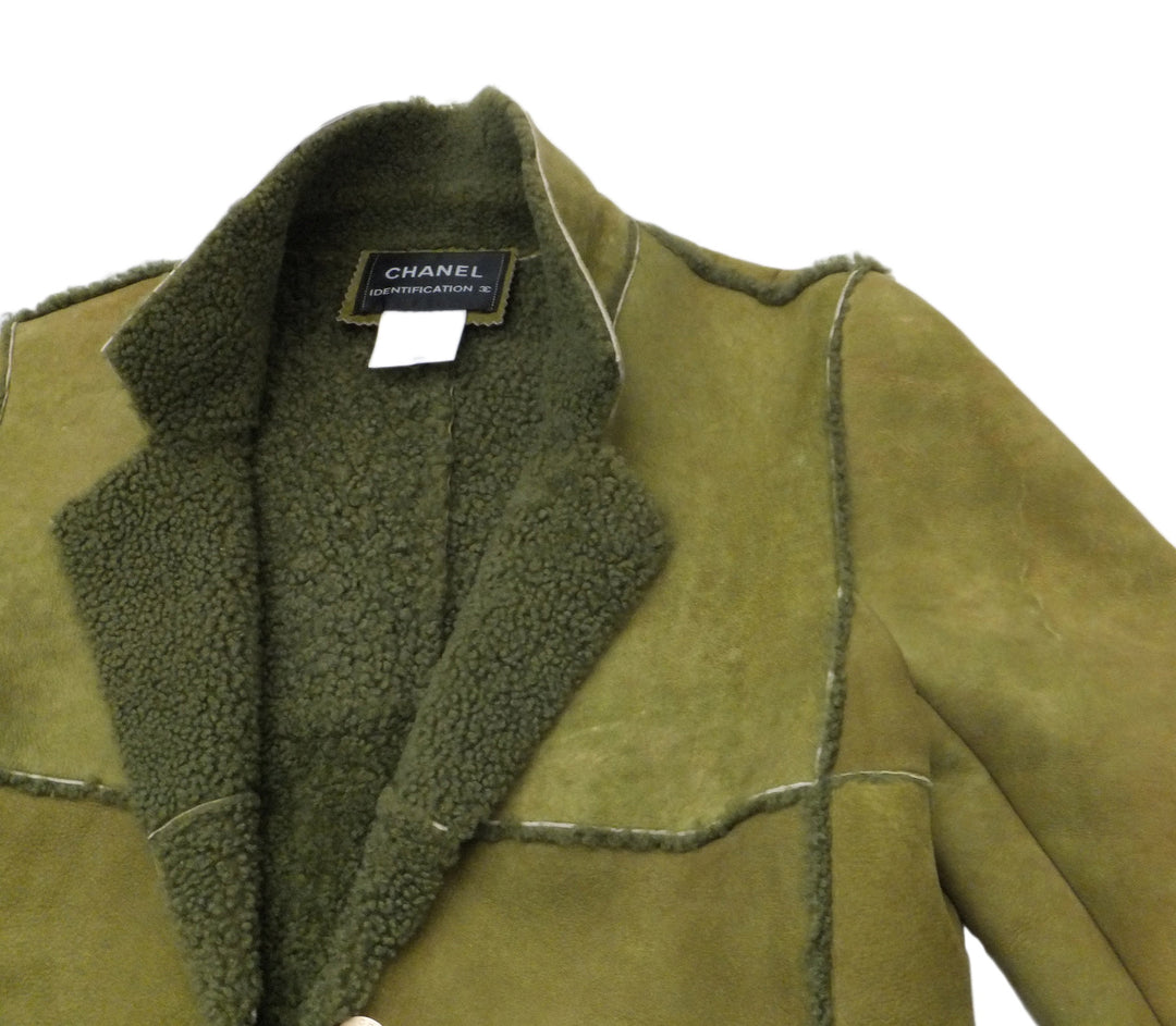 Chanel Vintage Runway Rare Green Shearling Jacket – Classic Coco