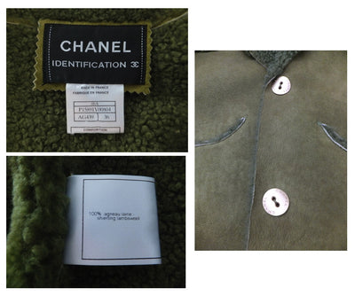 Chanel Vintage Runway Rare Green Shearling Jacket