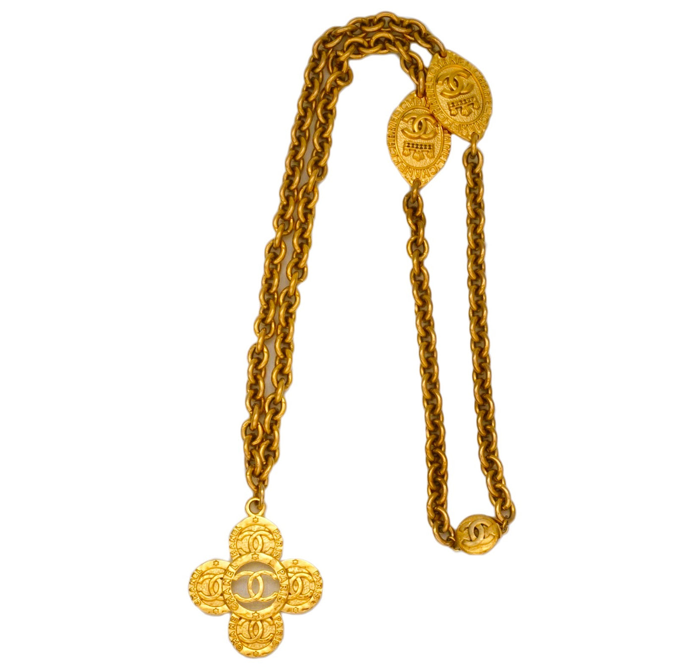 Gold Chanel Cross Pendant Necklace – Designer Revival