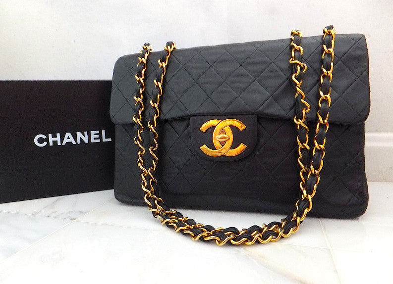 Authentic Chanel Vintage Quilted Lambskin XXL Maxi Jumbo – Classic Coco  Authentic Vintage Luxury
