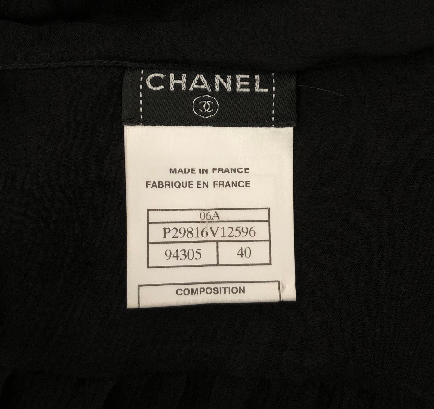 Chanel Runway Black Silk Classic Blouse