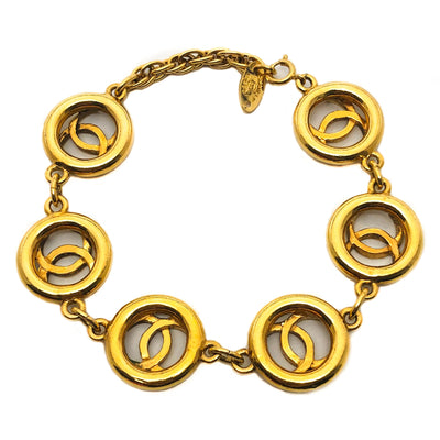 Chanel Vintage Rare Multi Logo Charm Bracelet