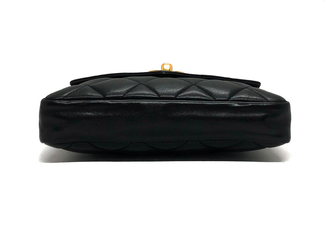 Chanel Vintage Black Lambskin Belt Bag  Classic Coco Authentic Vintage  Luxury
