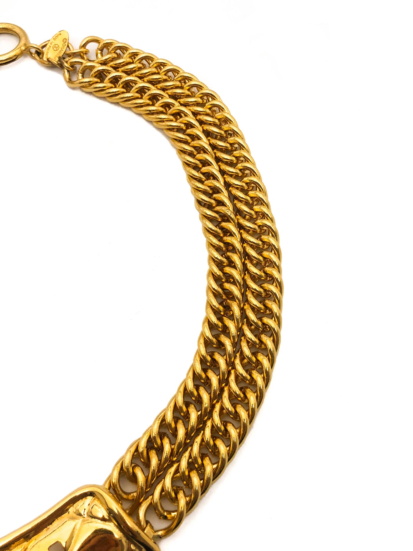 Chanel Vintage Rare Gold Classic Cutout Necklace
