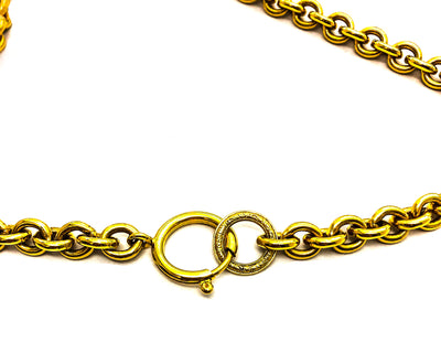 Chanel Vintage Rare Gold Classic Logo Necklace