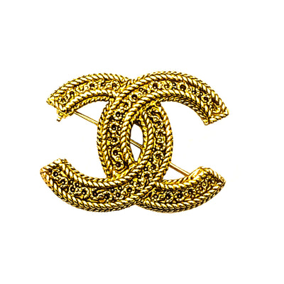 Chanel Vintage Gold Classic Logo Pin