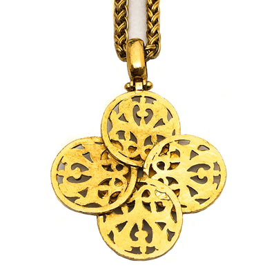 Chanel Vintage Rare Logo Cross Necklace